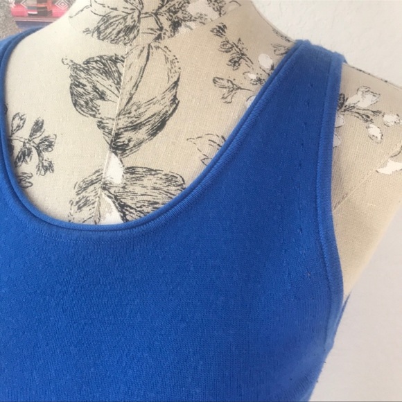 Girls of Savoy Anthropologie Arden sweater dress sleeveless blue black ruffled - Picture 2 of 8